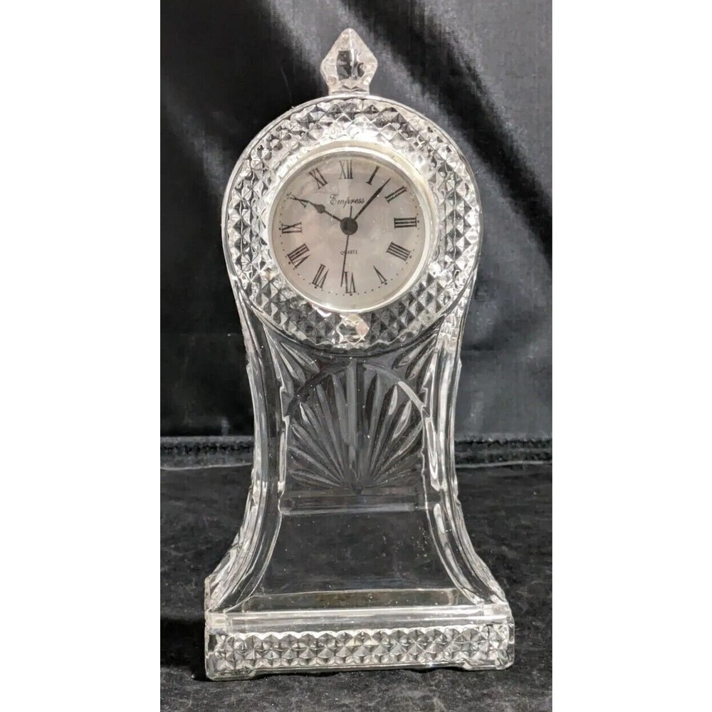 Bohemia 24% Lead Crystal Battery Operated Empress Quartz Mantle Clock